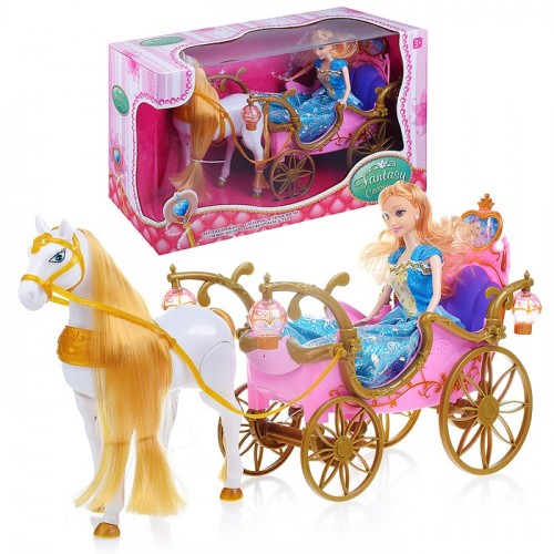 Карета (с лошадкой и куклой) в коробке